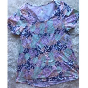 LulaRoe Small Pastel Floral Classic Tee T BNWT LLR